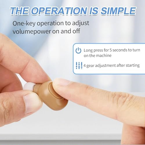 Hearing Aids for Seniors, Invisible Hearing Amplifiers with Noise Cancelling, Rechargeable Hearing Aids for Severe Hearing Loss Adults, Comfort In-ear Hearing Devices