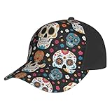 Fashionable Baseball Cap Mexican Sugar Skull Flower Art Dad Hat for Boys and Girls - Relaxed Fit Breathable Moisture Wicking Sports Cap Headwear