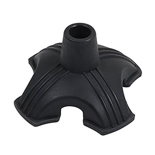 Tulimed Quad Self Standing Walking Cane Tip - Quadruple Pod Walking Stick Replacement Stand Alone Base - Mobility Aid for Stability, Safety, Comfort and Convenience