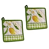 Set mit 2 Topflappen aus Baumwolle, 20 x 20 cm, Topflappen für Küche und Backofen, waschbar und weich, ideal für Töpfe und Pfannen