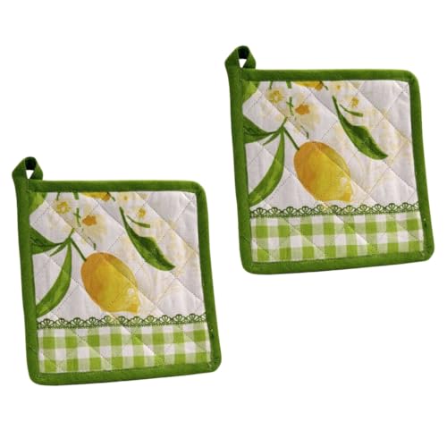 Set mit 2 Topflappen aus Baumwolle, 20 x 20 cm, Topflappen für Küche und Backofen, waschbar und weich, ideal für Töpfe und Pfannen