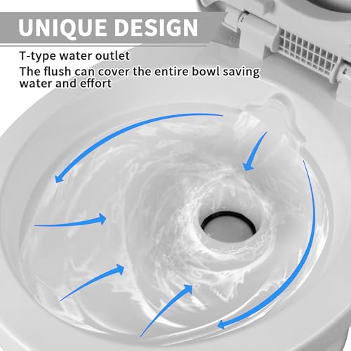 Image of RV Toilet - Upgraded Gravity-Flush Pedal Flush(2026 New), 4.5 Gallons RV Camper Toilet High Profile with Damping Slow Down Toilet Seat and Cover for RVs, Trailers