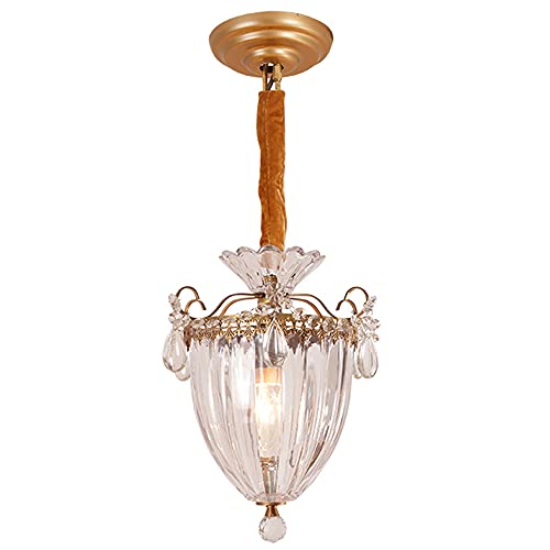Plafonnier cristal villa couloir et lampe de chevet en cuivre luxus