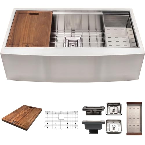 Strictly Sinks 33” Undermount Farmhouse Silver Kitchen Sink - Apron