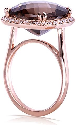 Kobelli Smoky Quartz and Diamond Ring 8 1/4 Carat (ctw) in 14k Rose Gold