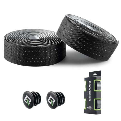 ROCKBROS Lenkerband Rennrad, 2 Rollen Rennrad Lenkerband, Super Lang 220cm und Dicke 3mm, Griffband Selbstklebend für MTB Gravel und Urban Cycling, Schwarz