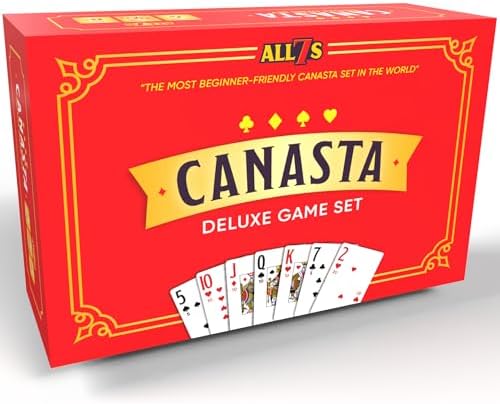 All7s Bundle - Canasta Bicycle Playing Cards Game Set That Includes 2 Deck of Canasta Cards with Point Values, a Revolving Tray Holder, and 50 Sheet Score Pad.