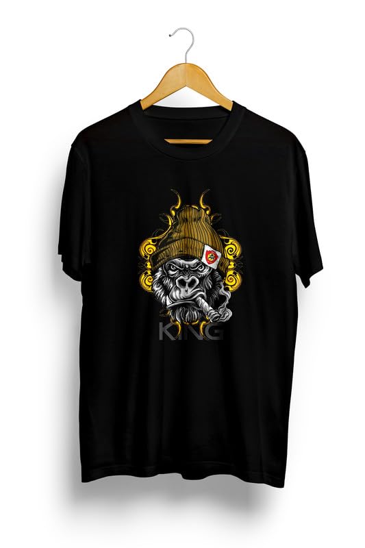 Image of JUARI BE A GENTLEMAN Men's Printed Cotton T-Shirt - Round Neck, Regular Fit, Soft & Comfortable - Trendy Casual Half Sleeve T-Shirt for Everyday Wear - Stylish & Breathable Fabric for All-Day Comfort