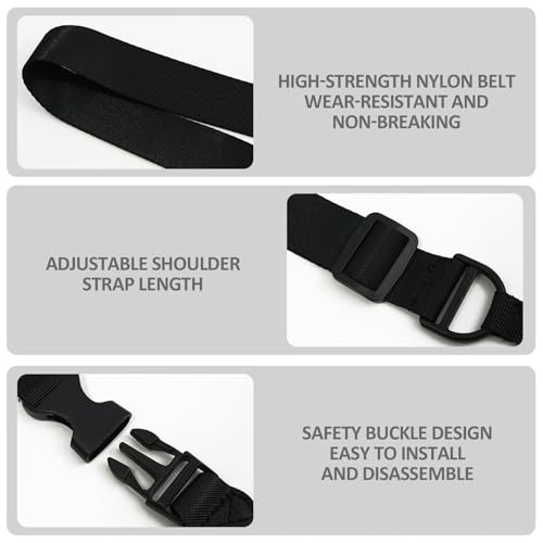 Correa de hombro ajustable desmontable universal de repuesto para tablet, correa antideslizante para el cuello, color negro - imagen 3