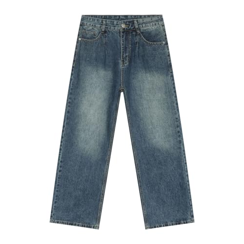 Men's Denim Jeans Korean Style Loose Wide Leg Straight Leg Slim Daily Office Commuting Pants for Men2