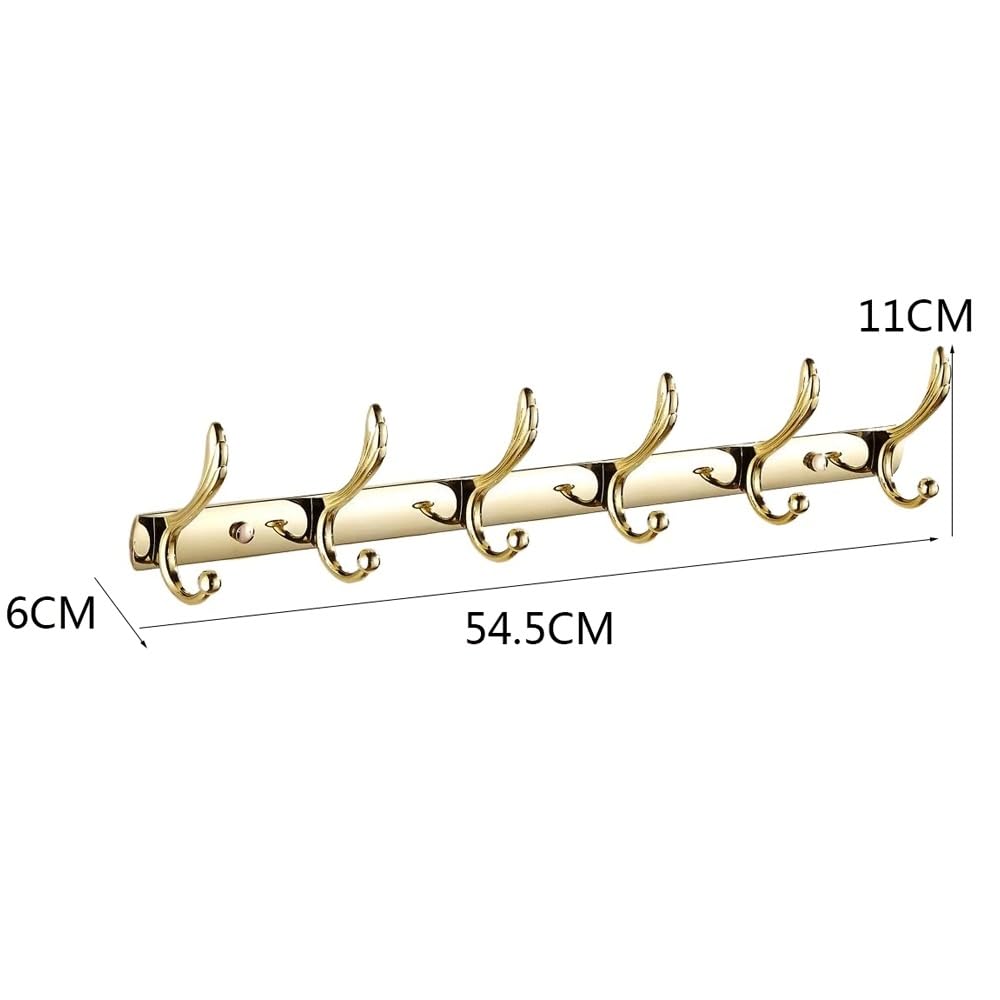 attaccapanni a muro Appendini dorati appesi alle pareti, vestiti appesi alle pareti, cappelli appesi ai ganci appendiabiti, porte d'ingresso appese ai ganci appendiabiti gancio parete cappotti(Gold,M)
