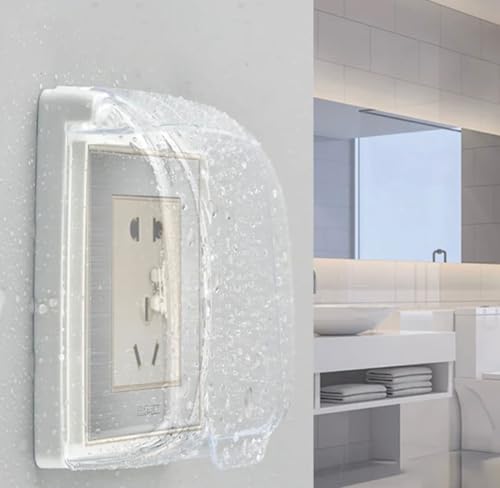 Image of Universal Waterproof Wall Socket Plate Panel Switch Box Cover Protector | Weatherproof Single Outlet Cover Outdoor Receptacle Protector (pack of 2).
