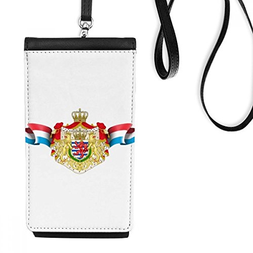 Drapeau Luxembourg faux smartphone bourse en cuir suspendu noir