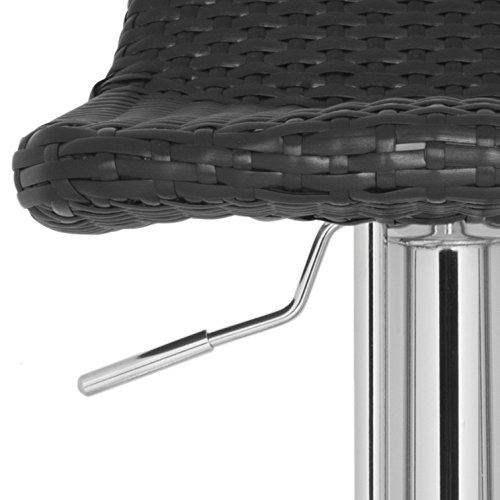 Safavieh Home Collection Juji Butaco con asiento giratorio ajustable de mimbre negro y elevador de gas 24-32.5 pulgadas miniatura 6