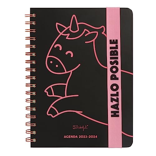 Mr. Wonderful - Agenda Teen 2023-2024 Semanal Negra - Hazlo Posible