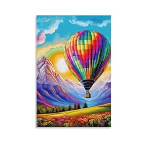 LWXEEOAVE Heißluftballon Leinwand Wandbild Gerahmt 30x45cm