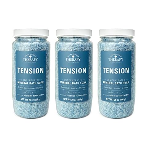 Village Naturals Therapy Tension Concentrated Mineral Bath Soak, Cedar Citrus Scent, 20 Oz, Pack of 3 Cover