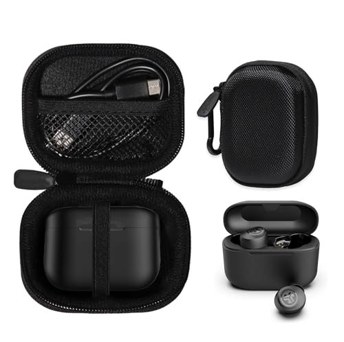 Image of Case for JLab Go Pop+,Go Air Pop, Air Tones+ / Tones, JBuds Mini True Wireless Earbuds, Compact Organizer for the Charger case and Charger Cord (Black)