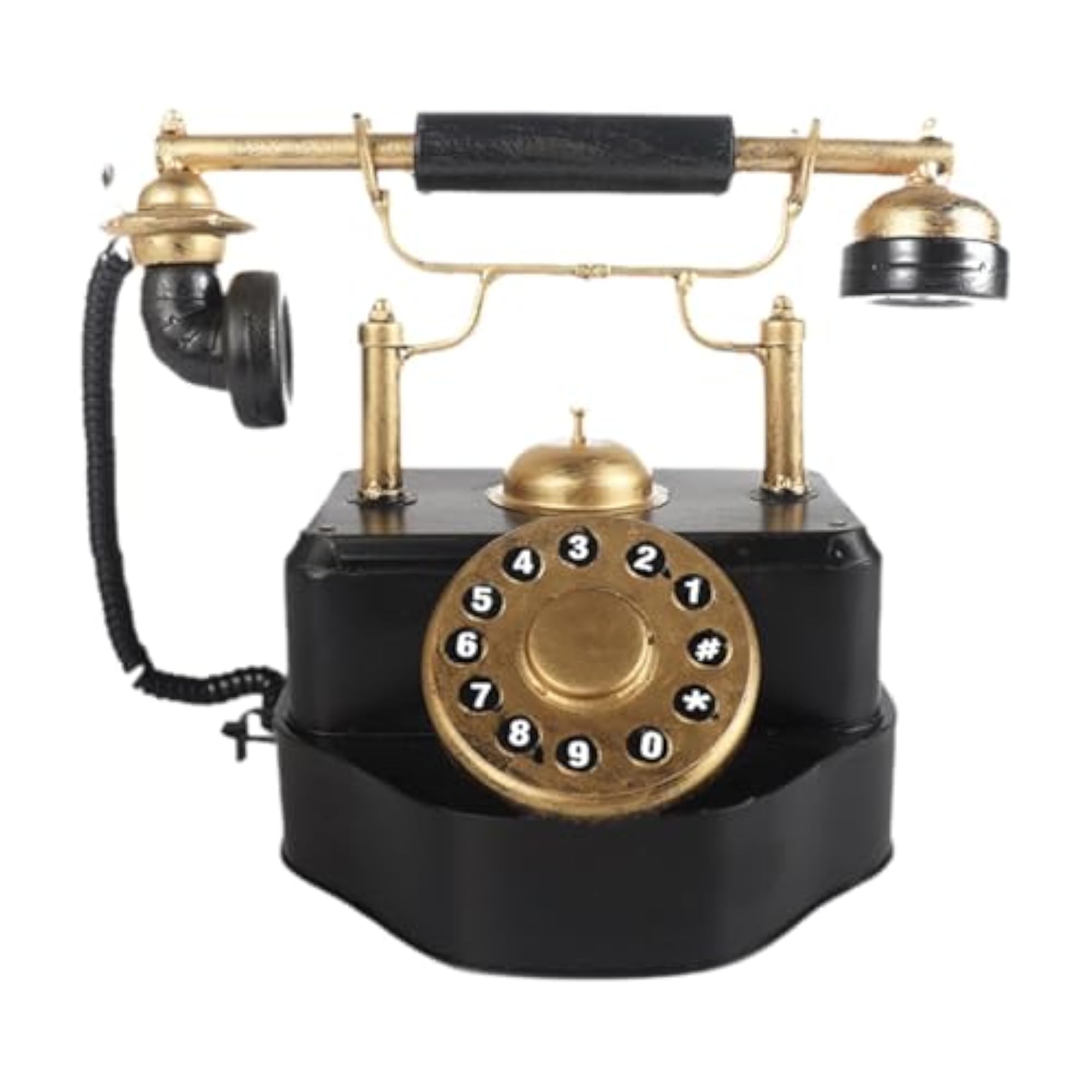 Tabletop Corded Telephone Model Ornament for Indoor Cafe Bar
