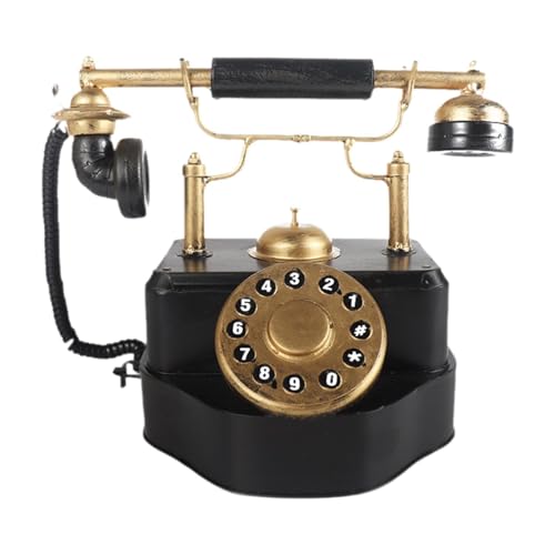 Tachiuwa Telephone Model Tabletop Ornament Corded Telephone Model Decorative Retro Style Phone Model for Indoor Hotel Bedroom Desktop