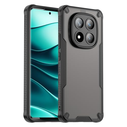 Bihizei Funda para Xiaomi Redmi Note 14 Pro+/Pro Plus 5G, Tecnología Híbrida TPU+PC Antigolpes Bumper, Protectora Carcasa Trasera Translúcida, [Protección Lente Cámara], Antihuellas, Negro