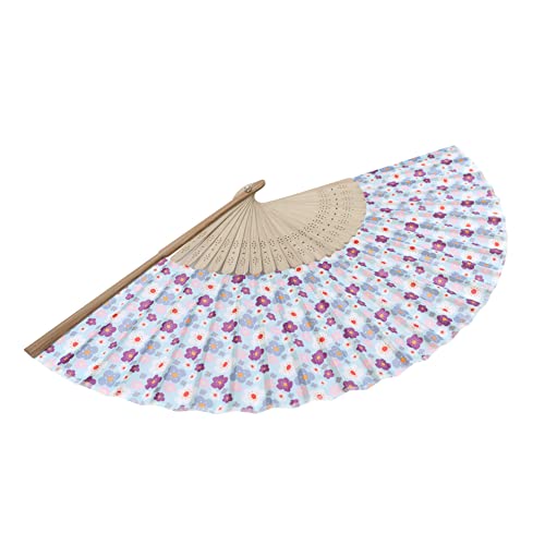 Ventilador de mão com estampa de bambu leque dobrável de algodão para festa de casamento, presente d