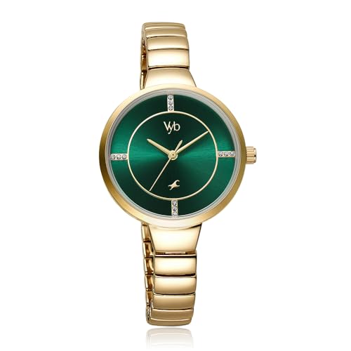 Fastrack Vyb Enigma Quartz Analog Green Dial Stainless Steel Strap Watch for Girls-FV60017YM01W (B0CT61TH75) Amazon Price History, Amazon Price Tracker