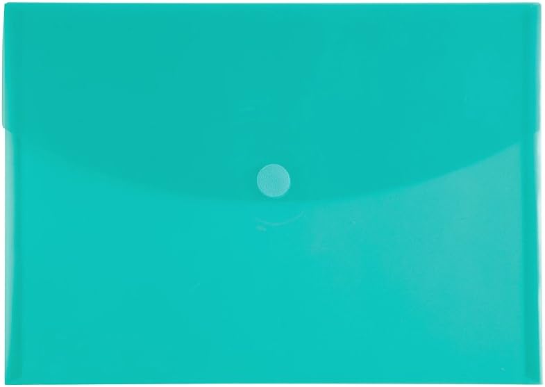 Filexec 50037-1720 1720, Poly Envelope, Velcro Closure, Letter Size, Set of 12 in 6 Assorted Colors, 2 Each Smoke, Blue, Red, Clear, Purple, Green : Expanding File Jackets And Pockets : Office Products