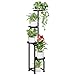 Bamworld Tall Plant Stand Indoor Outdoor, Corner Metal Flower Pot Stands for Multiple Plants, 4 Tier Heavy Duty Plant Shelf for Patio Garden Balcony Living Room Bedroom(Patent Design)