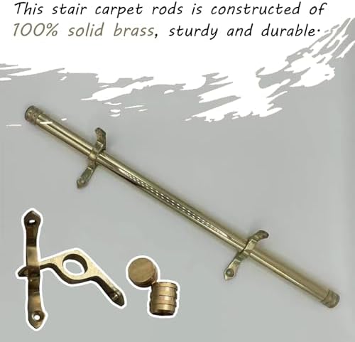 Brass Stair Carpet Rods for Runners - 28in/32in/36in/39in Safety Tubular Rods for Carpeted Stairs, Durable & Stylish Stair Rods (32in/80cm)