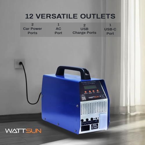 Image of Wattsun 768Wh Lithium Portable Power Station | 700VA Inverter Mode + 350W Power Station | Long Backup Emergency Power for Home, Camping & Travel | Fast Charging | IP32 | 5-Year Warranty