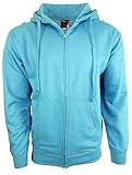 Licensed Mart Unisex Basic Zip Up Hoodie Sweatshirt 4010, Aqua, XL