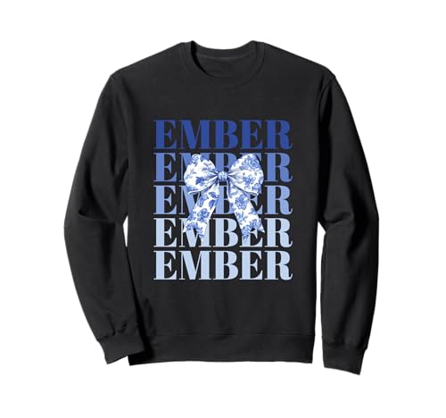 Coquette Custom EMBER Blue French Bow Sweatshirt