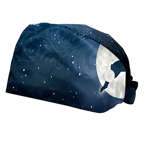 Chapeaux de travail Joyeux Noël Moon Jump Elk unisexe pour hommes et femmes - Lot de 2 pièces