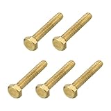 METALLIXITY Hex Head Screw Bolt (1/4-20x1-1/2) 5Pcs, Brass Fully Threaded Solid Brass Hex Bolts Machine Screws - for Machinery Repair