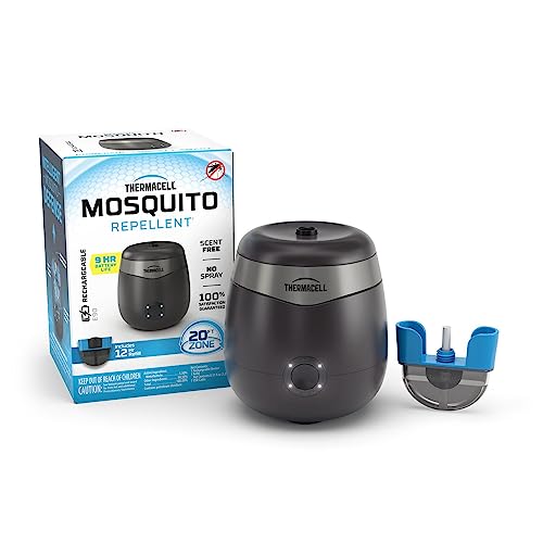 Thermacell-Mosquito-Repellent-E-Series-Rechargeable-Repeller-with-20-Mosquito-Protection-Zone-Includes-12-Hr-Repellent-Refill-No-Spray-Flame-or-Scent-DEET-Free-Bug-Spray-Alternative