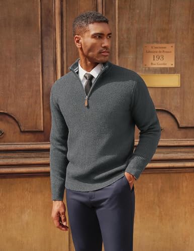 Image of NORTHWIND Men High Neck Zipper Full Sleeve Cotton Knitted Winter Sweater for Man Pullover Sweater Sweaters for Men Winter