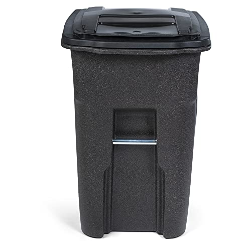 Toter 48 Gal. Brownstone Trash Can With Quiet Wheels And Attached Lid #TOP4