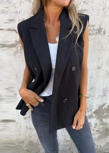 IDEALSANXUN Womens Long Vest Spring Fall Sleeveless Blazer Suit Jackets Trench Coat Tops3