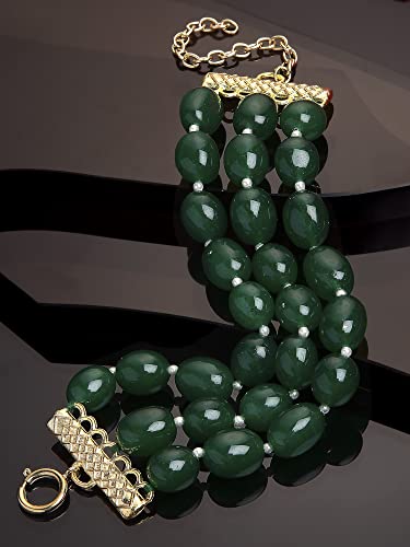 Image of Karatcart Glossy Finish Tumble Stone Studded Beaded Bracelet for Women