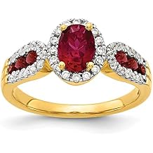 Diamond2Deal 14k Gold Lab Grown Diamond and Gemstone Engagement Wedding Ring
