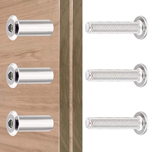 Pgmj 40 Sets M6 Binding Post Screws Rivet Socket Cap Connecting M6 Bolts Cap Nuts Assortment Kit For Baby Bed Furniture,Leather Saddles Purses Belt Repair,Scrapbook Photo Albums Binding (M6X30Mm-D) #TOP3