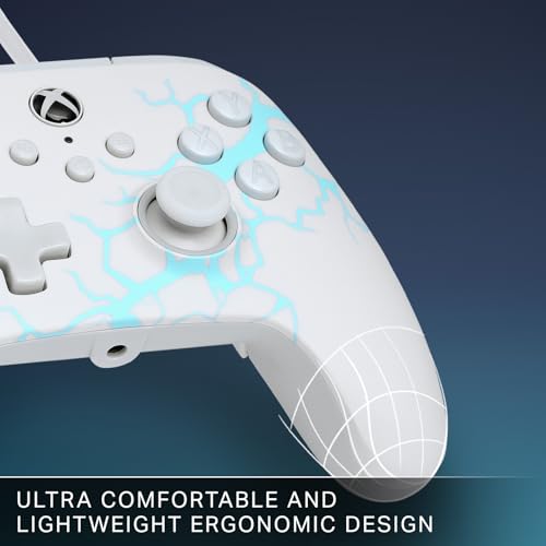 Image of PowerA Advantage Wired Controller for Xbox Series X|S - Arctic Ice, gamepad, hall effect thumbsticks, gaming controller, USB-C, Works with Xbox One, Officially Licensed