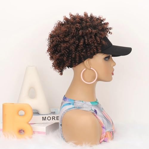 Gorra con pelo sintético corto ajustable y diseño rizado de alta densidad 4