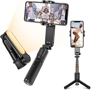 NEKAN Gimbal Stabilizer for Smartphones, Handheld Gimbal Stabilizer with Filling Light, iPhone Gimbal with Remote Control, Portable Mobile Phone Stabilizer for Vlog Video, Compatible with Android/ IOS