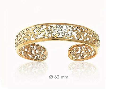 Bracciale a cerchio aperto, placcato oro 18 carati, 750/1000