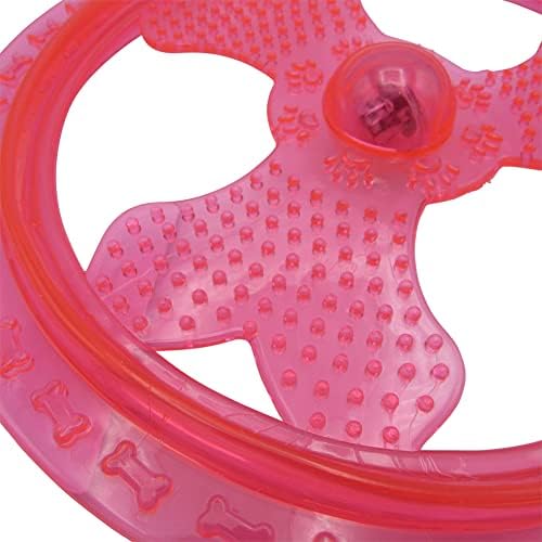 SecureFix Direct Rubber Frisbee Dog Toy (Puppy Training Garden Luminous Flying Pink)