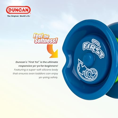 duncan toys first yo - best beginner yo-yo for kids responsive yo yo yoyo toy - bluegreen