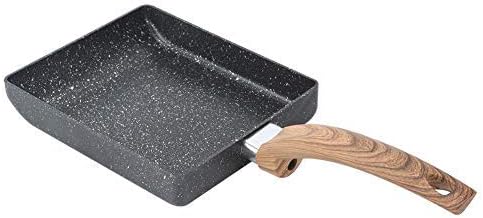 Small Non-Stick Omelette Pan Japanese Tamagoyaki Omelette Pan Egg Roll Pans Square Frying Pan with Ceramic Coating for Sausage Toast Melaleuca Cooking for Gas and Induction Cooker with Wood Handle