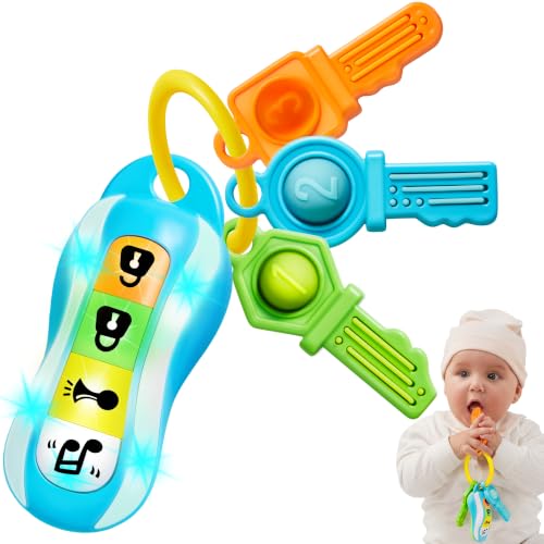 Image of JOYIN Baby Car Keys Teether - Toddlers Sensory Learning Toy w/Music & Lights - Musical Toys for Travel - Birthday Gifts for Baby Age 10+ Months